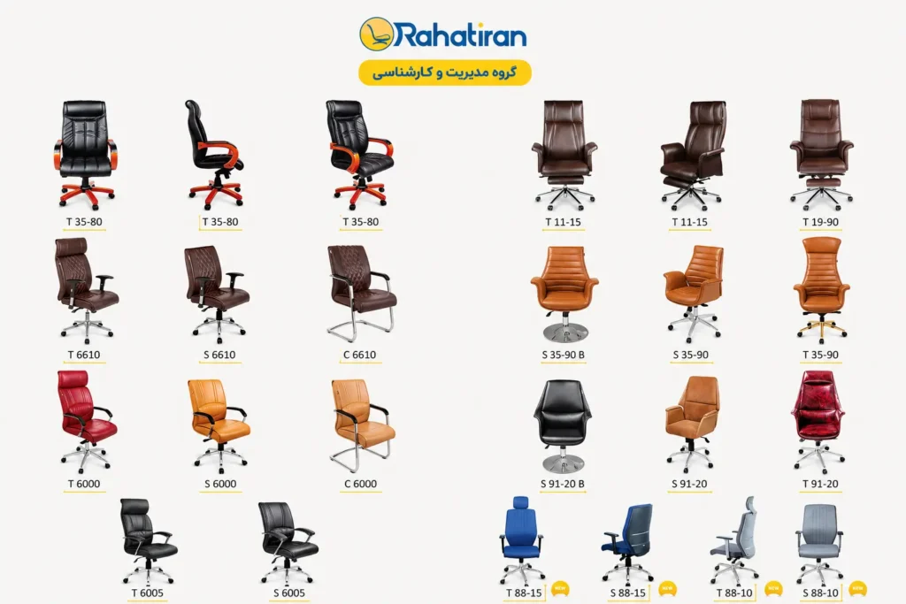 صندلی مدیریتی و کارشناسی کارکرده راحتیران